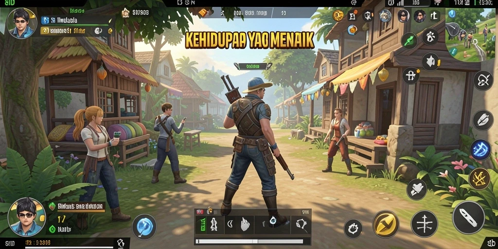 Tangkapan layar gameplay 8ID menampilkan dunia simulasi yang detail dan interaktif.