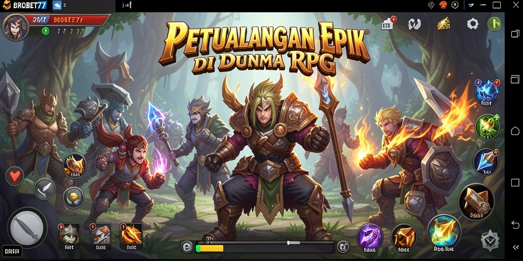 Screenshot permainan BROBET77 menampilkan aksi RPG yang mendebarkan.