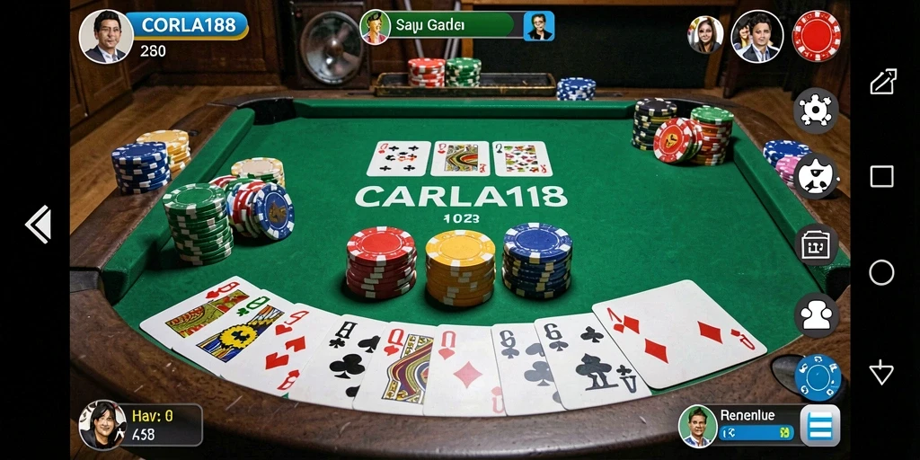 Screenshot gameplay CORLA188 dengan suasana permainan Gaple yang seru.