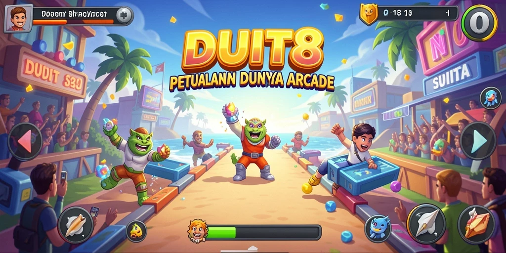 Tampilan seru gameplay DUIT8 dalam dunia Arcade.