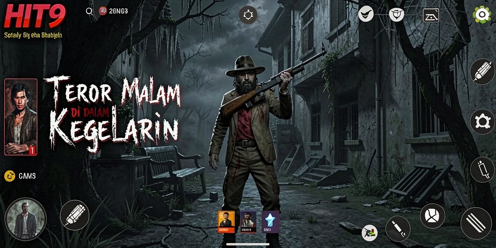 Tampilan gameplay menegangkan dalam suasana horor yang mencekam.