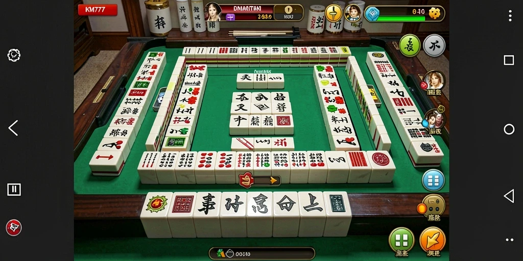Screenshot KM777 menampilkan gameplay seru Mahjong dengan grafik menarik.