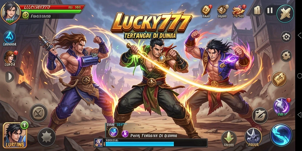 Tampilan pertarungan seru dalam permainan LUCKY777.