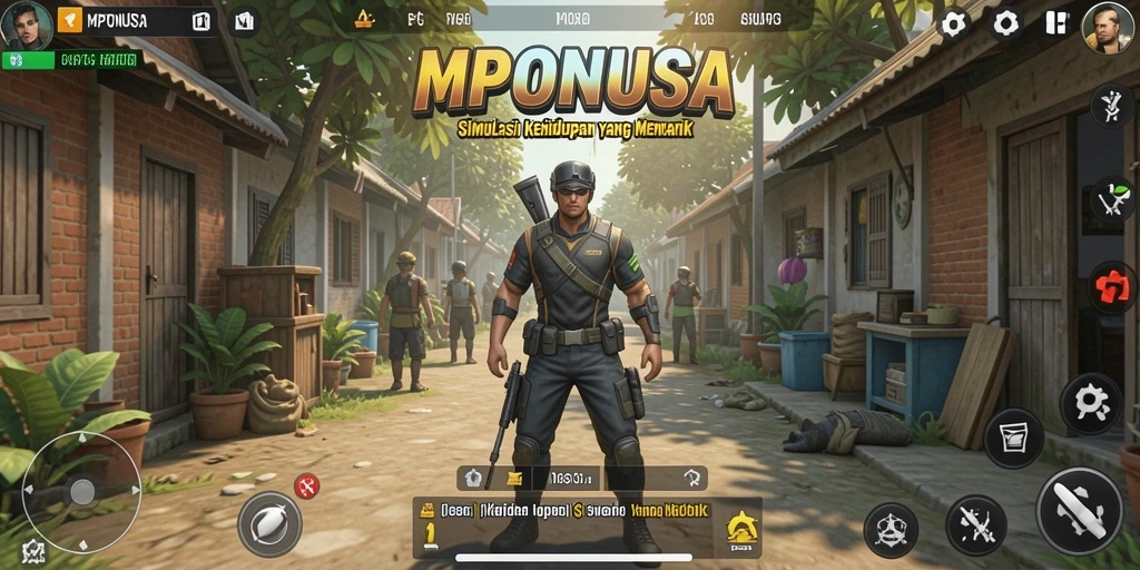 Gameplay MPONUSA yang menarik dengan interaksi karakter yang realistis.