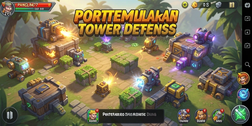 Menampilkan gameplay seru dari PANGLIMA77 sebagai game Tower Defense.