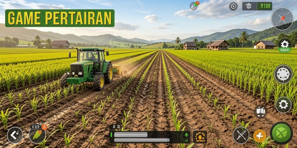 Tampilan gameplay RI188 dengan aktivitas bertani yang menyenangkan.