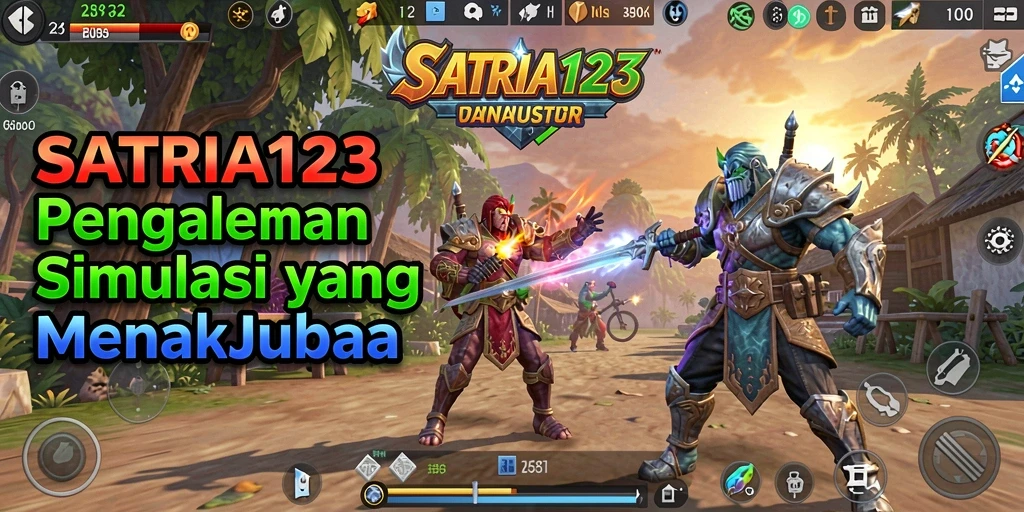 Tangkapan layar utama SATRIA123 menampilkan gameplay simulasi yang mendalam dan interaktif.