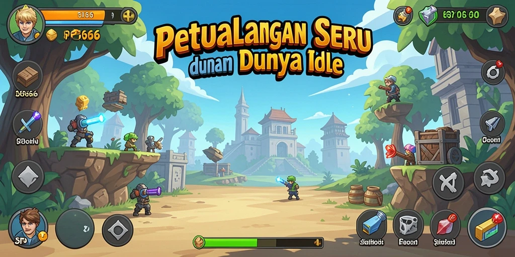 Screenshot gameplay SP666 yang menampilkan karakter dalam aksi Idle.