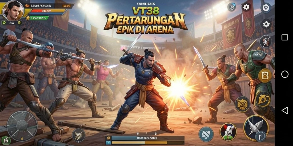 Tangkapan layar dari pertarungan intens dalam VT38.